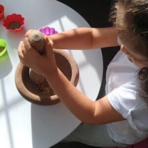 Unlock Your Child’s Motor Skills with a Fun Montessori Activity: Mortar and Pestle (Egg Shells, Rice Krispies)