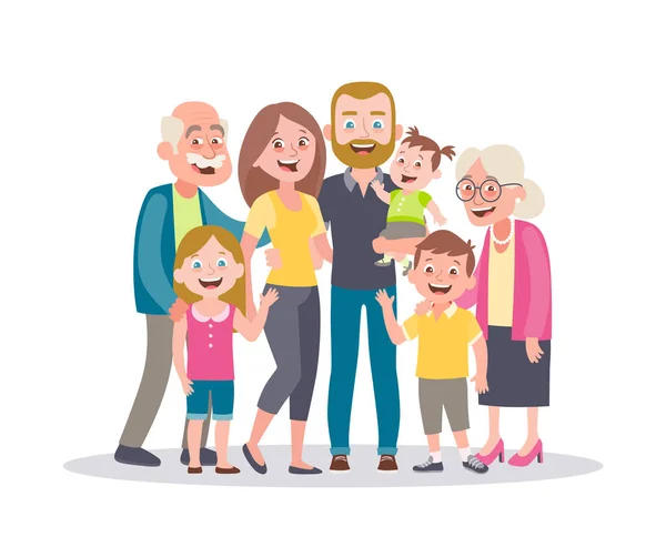 Stock illustration family portrait parents children grandparents